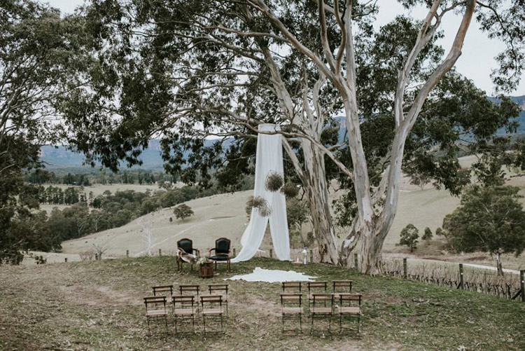 scenic ceremony wedding venue at dryridge estate in the megalong valley blue mountains